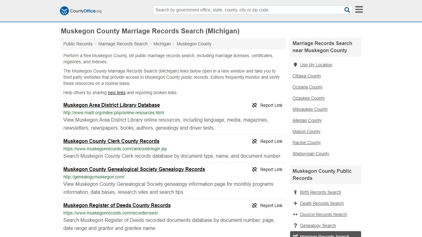 Marriage Records Search - Muskegon County, MI (Marriage ...