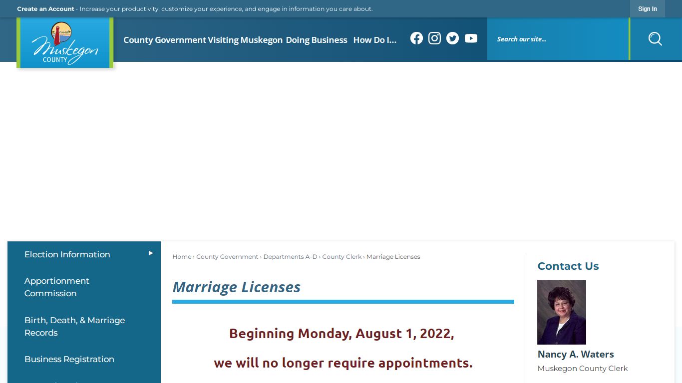 Marriage Licenses | Muskegon County, MI