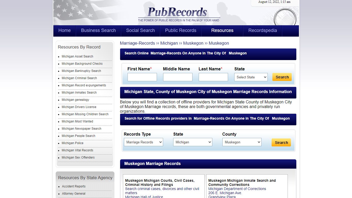 Muskegon, Muskegon County, Michigan Marriage Records